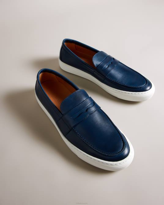Ted Baker hombres 2ZFP1870 zapatos Híbrido híbrido de zapatillas y mocasines de cuero Armada