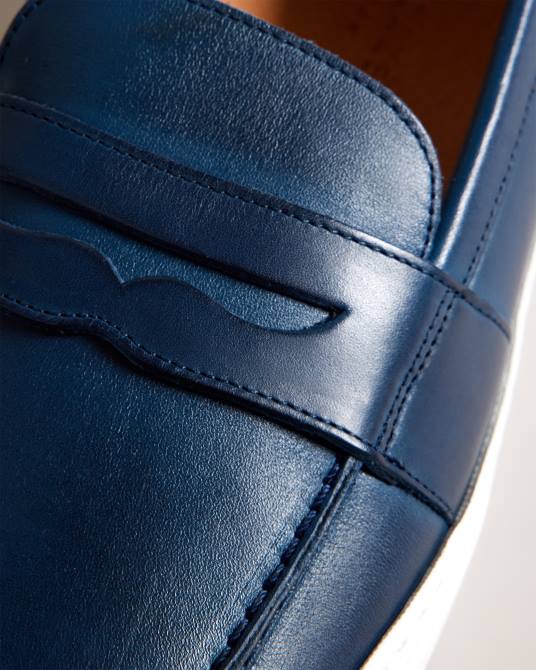 Ted Baker hombres 2ZFP1870 zapatos Híbrido híbrido de zapatillas y mocasines de cuero Armada