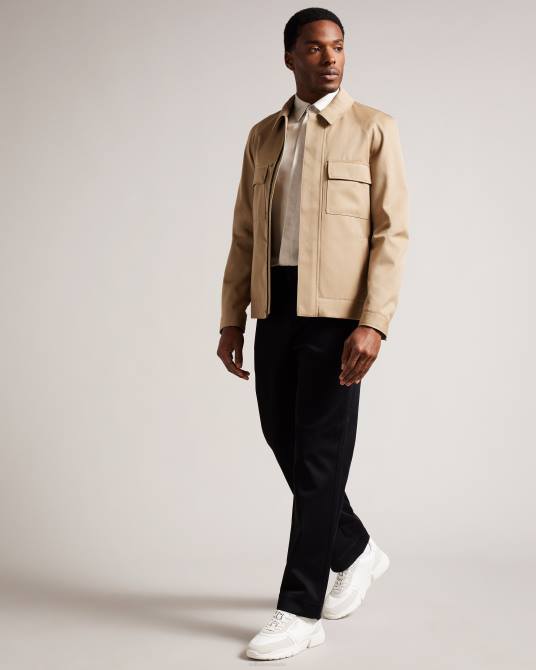 Ted Baker hombres 2ZFP1871 zapatos Zapatillas cecylew de piel lisa y ante blanco