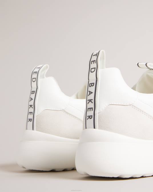 Ted Baker hombres 2ZFP1871 zapatos Zapatillas cecylew de piel lisa y ante blanco