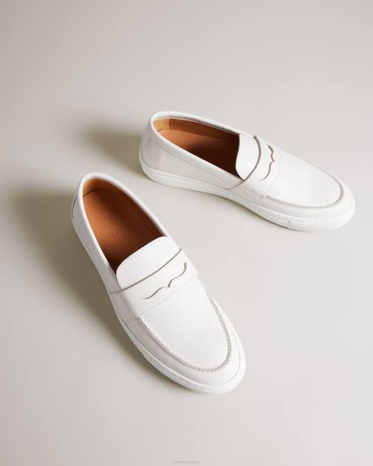 Ted Baker hombres 2ZFP1886 zapatos Híbrido híbrido de zapatillas y mocasines de cuero piedra