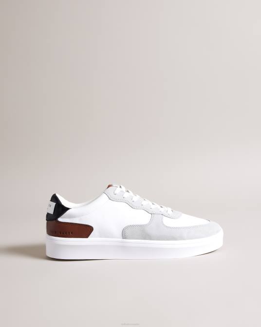 Ted Baker hombres 2ZFP1888 zapatos zapatillas gawyn de piel con bloques de color marrón