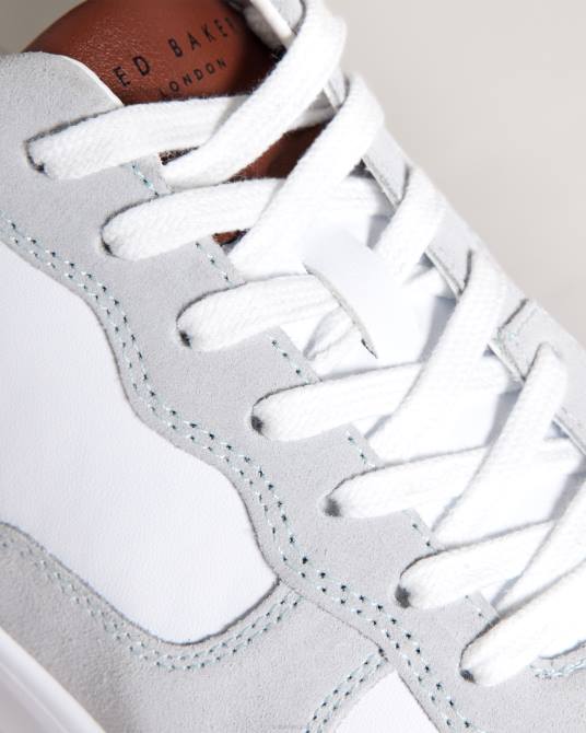 Ted Baker hombres 2ZFP1888 zapatos zapatillas gawyn de piel con bloques de color marrón