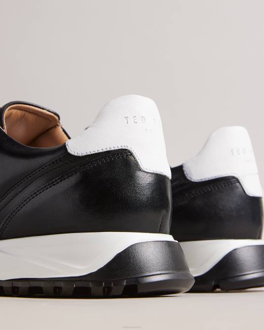 Ted Baker hombres 2ZFP1910 zapatos zapatillas frayne de piel saffiano negro