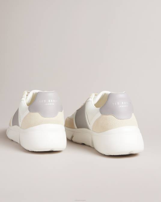 Ted Baker hombres 2ZFP2034 zapatos zapatillas gruesas cecylem de mezcla de cuero gris medio