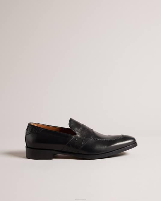 Ted Baker hombres 2ZFP1794 zapatos mocasines formales antoinn de piel efecto cocodrilo negro