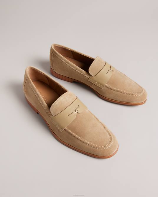 Ted Baker hombres 2ZFP1826 zapatos mocasines adlerr de ante marrón claro