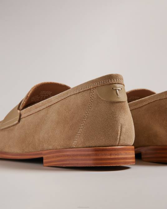 Ted Baker hombres 2ZFP1826 zapatos mocasines adlerr de ante marrón claro