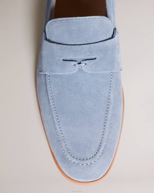 Ted Baker hombres 2ZFP1846 zapatos mocasines adlerrs de ante azul claro