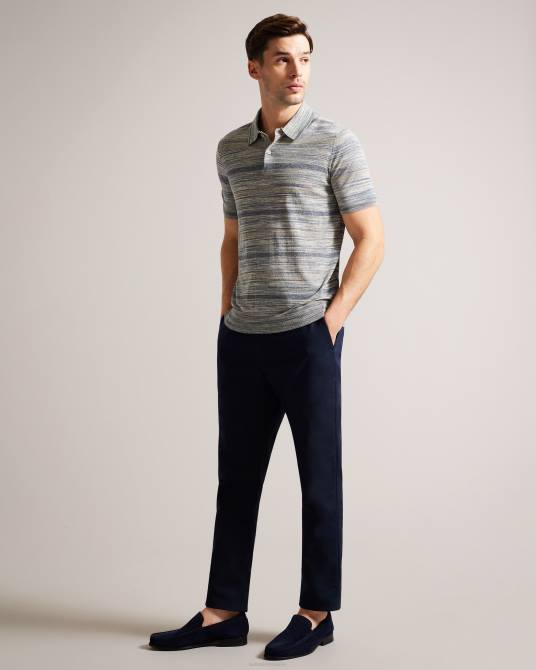 Ted Baker hombres 2ZFP1851 zapatos mocasines formales labis de ante Armada