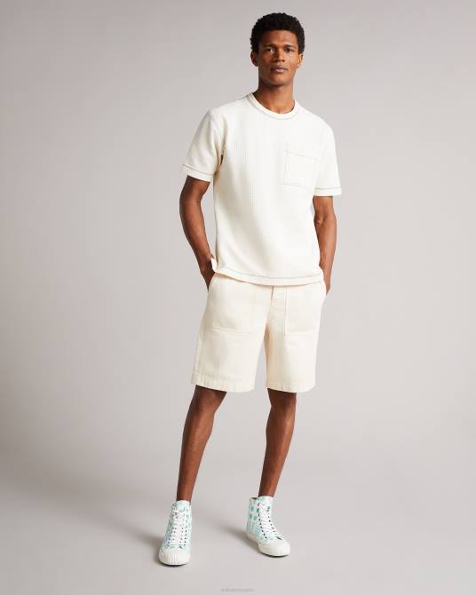 Ted Baker hombres 2ZFP2087 zapatos zapatillas altas de lona estampada rranip blanco