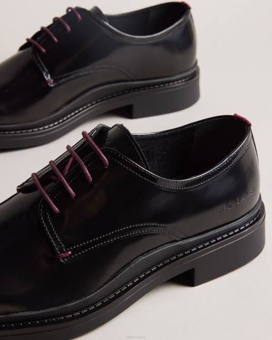 Ted Baker hombres 2ZFP1867 zapatos zapatos derby de cuero burnett negro
