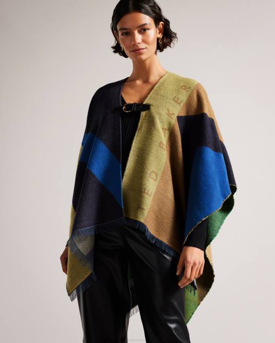 Ted Baker mujer 2ZFP1034 accesorios poncho con hebilla sufia azul oscuro