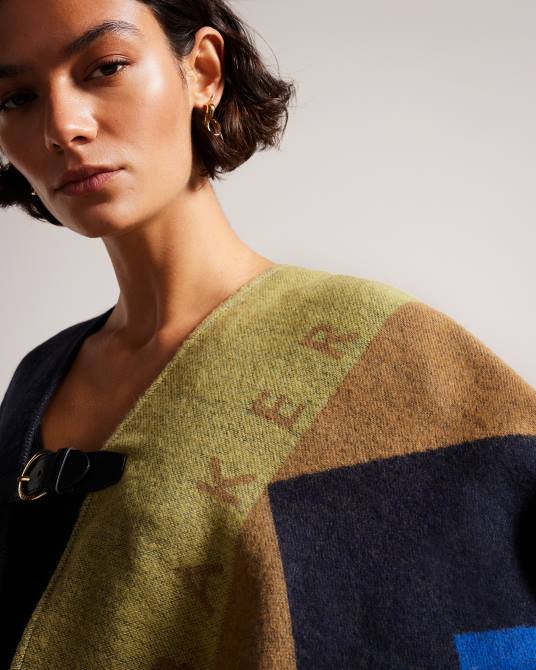 Ted Baker mujer 2ZFP1034 accesorios poncho con hebilla sufia azul oscuro