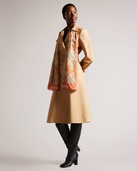 Ted Baker mujer 2ZFP1049 accesorios Alanny bufanda larga con estampado floral coral