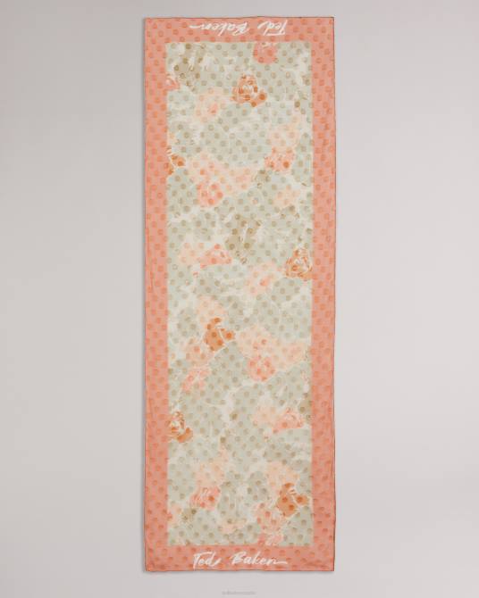 Ted Baker mujer 2ZFP1049 accesorios Alanny bufanda larga con estampado floral coral