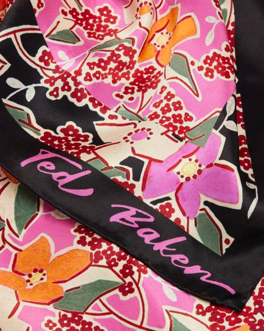 Ted Baker mujer 2ZFP1105 accesorios bufanda niaome de pura seda con estampado floral vibrante morado pálido