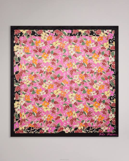 Ted Baker mujer 2ZFP1105 accesorios bufanda niaome de pura seda con estampado floral vibrante morado pálido