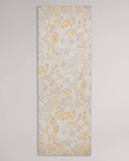Ted Baker mujer 2ZFP1188 accesorios bufanda pondree de mezcla de seda y cachemira Marfil