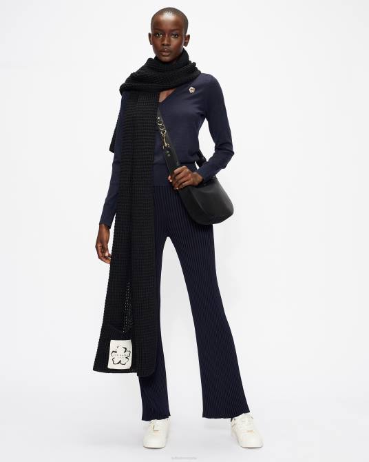 Ted Baker mujer 2ZFP1201 accesorios bufanda de punto bex con detalle de bolsillo negro