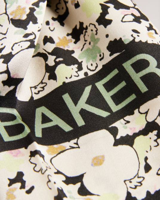 Ted Baker mujer 2ZFP952 accesorios zebbaa bufanda cuadrada de satén con flores y florecitas negro