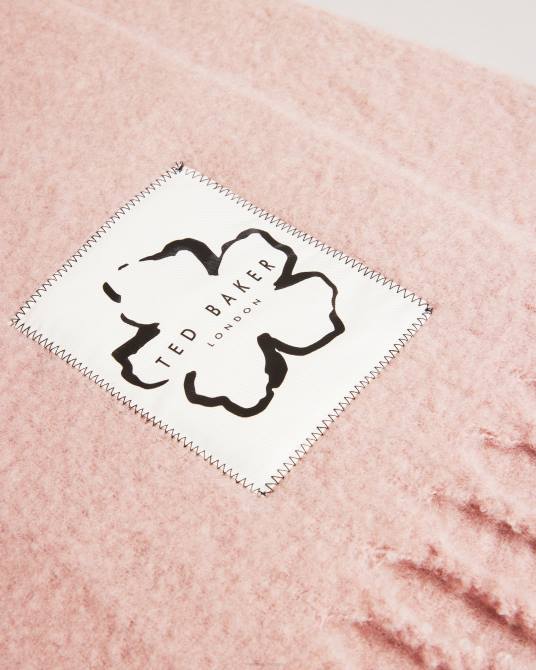 Ted Baker mujer 2ZFP953 accesorios bufanda extragrande con borlas largas tiba Rosado oscuro