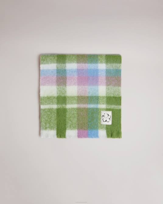 Ted Baker mujer 2ZFP954 accesorios bufanda a cuadros charloa verde claro