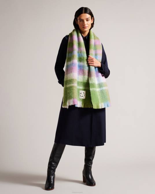 Ted Baker mujer 2ZFP954 accesorios bufanda a cuadros charloa verde claro
