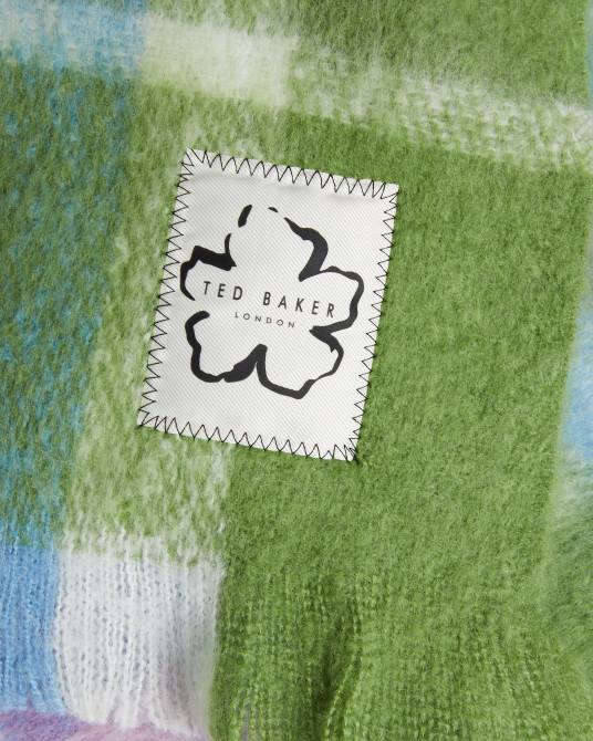 Ted Baker mujer 2ZFP954 accesorios bufanda a cuadros charloa verde claro