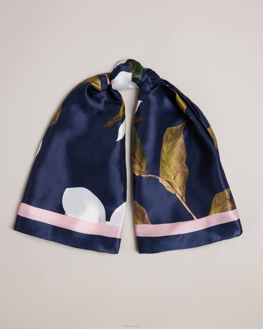 Ted Baker mujer 2ZFP962 accesorios pañuelo cuadrado saallyy de pura seda con estampado floral azul oscuro
