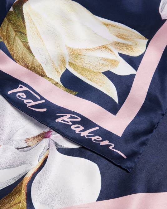 Ted Baker mujer 2ZFP962 accesorios pañuelo cuadrado saallyy de pura seda con estampado floral azul oscuro