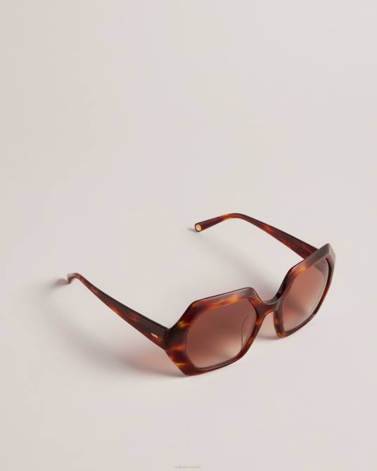 Ted Baker mujer 2ZFP1119 accesorios Escola gafas de sol octogonales gruesas y extragrandes naranja oscuro