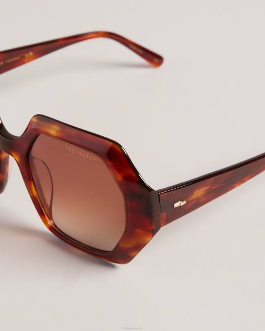 Ted Baker mujer 2ZFP1119 accesorios Escola gafas de sol octogonales gruesas y extragrandes naranja oscuro