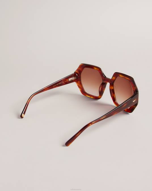 Ted Baker mujer 2ZFP1119 accesorios Escola gafas de sol octogonales gruesas y extragrandes naranja oscuro