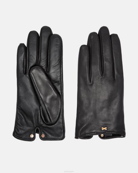 Ted Baker mujer 2ZFP1171 accesorios guantes de cuero con detalle de lazo bowsii negro
