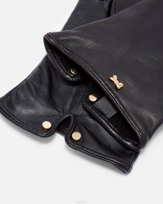 Ted Baker mujer 2ZFP1171 accesorios guantes de cuero con detalle de lazo bowsii negro