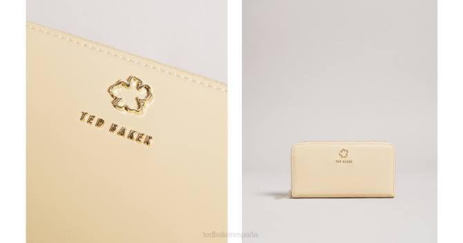 Ted Baker mujer 2ZFP1026 accesorios bolso grande con cremallera alrededor y ojales de flores jorjana natural