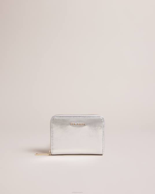 Ted Baker mujer 2ZFP1079 accesorios bolso lilleee pequeño de piel con cremallera plata