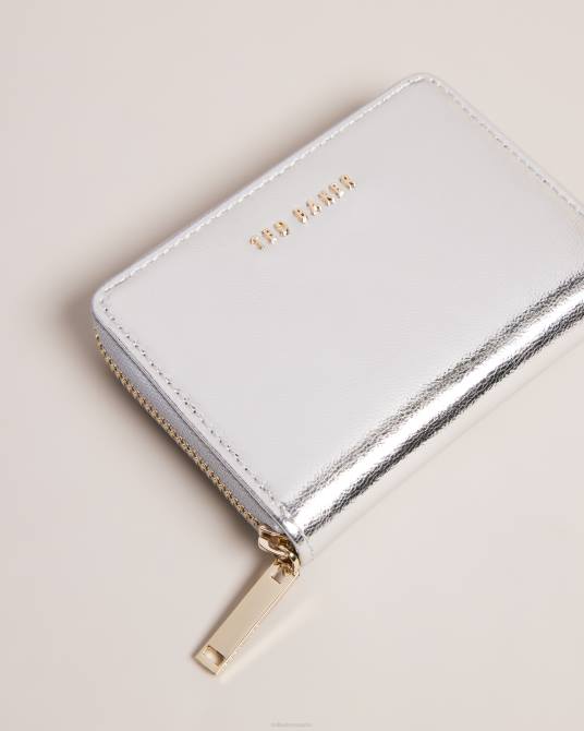Ted Baker mujer 2ZFP1079 accesorios bolso lilleee pequeño de piel con cremallera plata