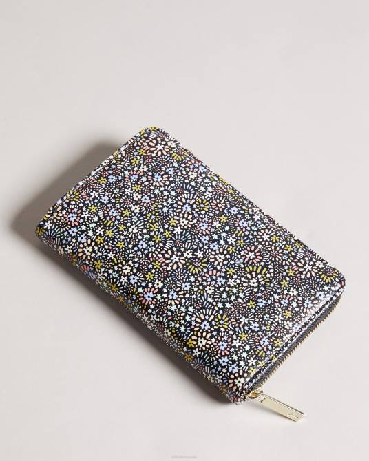 Ted Baker mujer 2ZFP1186 accesorios bolso midi con cremallera y microfloral Retra Retro Flood negro