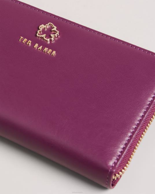 Ted Baker mujer 2ZFP946 accesorios bolso grande con cremallera y ojales de flores jorjana sangre de buey