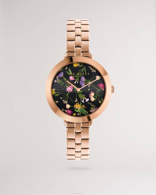 Ted Baker mujer 2ZFP1025 accesorios Reloj isidora con esfera floral y pulsera de acero inoxidable. color oro rosa