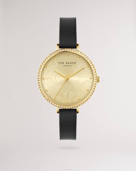 Ted Baker mujer 2ZFP1037 accesorios Reloj Chesa adornado con cristales y correa de piel vegana. negro