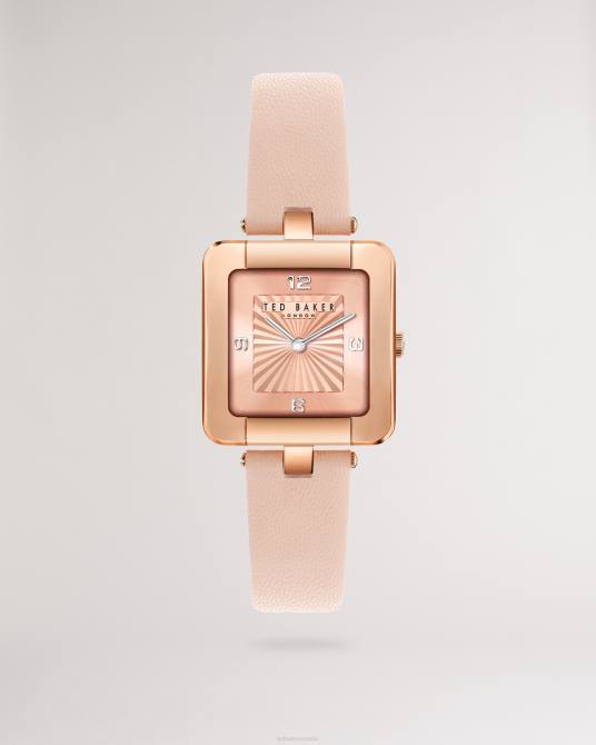 Ted Baker mujer 2ZFP1061 accesorios Reloj ivelisa cuadrado con correa de piel vegana. Rosa claro