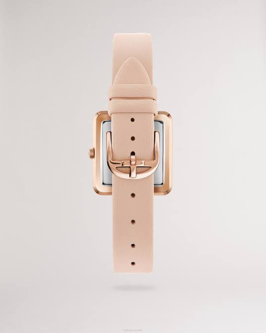 Ted Baker mujer 2ZFP1061 accesorios Reloj ivelisa cuadrado con correa de piel vegana. Rosa claro