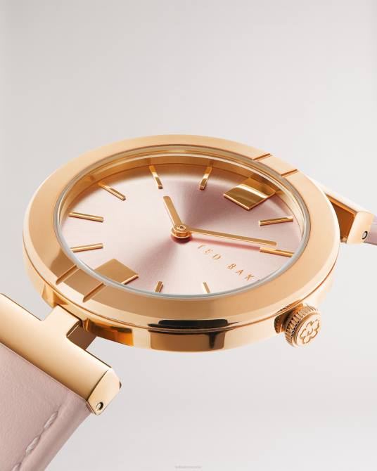 Ted Baker mujer 2ZFP1092 accesorios reloj darbyy con correa de cuero y marco en T rosa