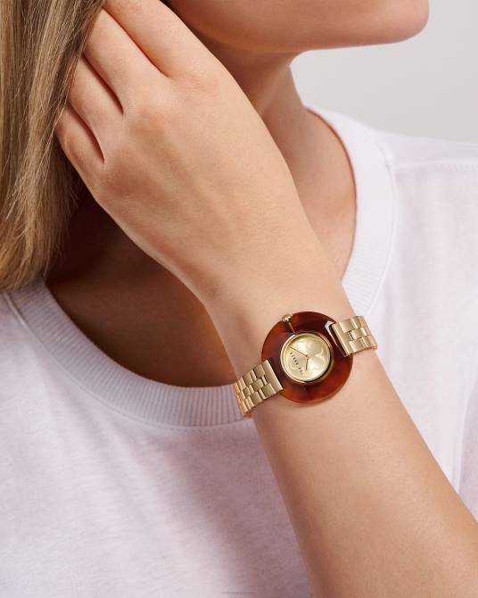 Ted Baker mujer 2ZFP1123 accesorios Reloj de pulsera nimue retro con caja de carey color dorado