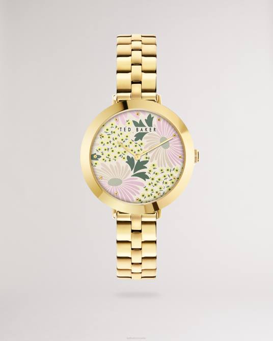 Ted Baker mujer 2ZFP1145 accesorios Reloj Lesedot con esfera floral y pulsera de acero inoxidable. color dorado