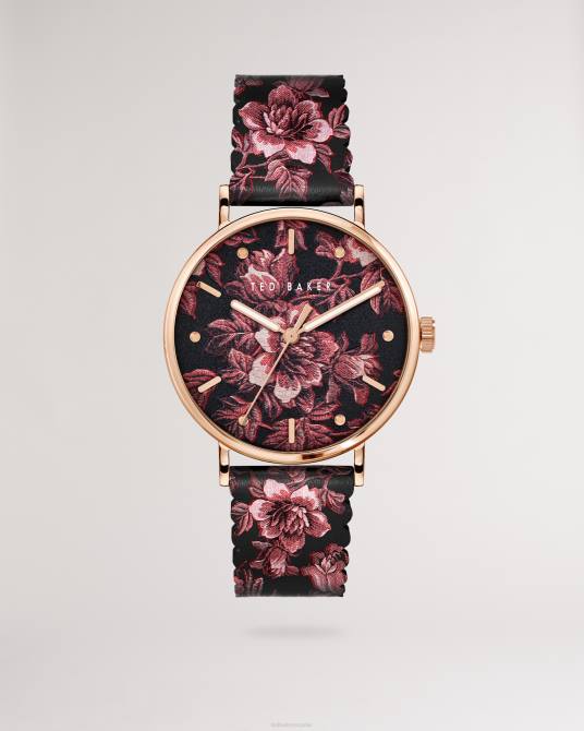 Ted Baker mujer 2ZFP1166 accesorios reloj Phylli con estampado floral y fallas negro