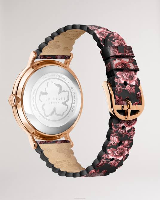 Ted Baker mujer 2ZFP1166 accesorios reloj Phylli con estampado floral y fallas negro